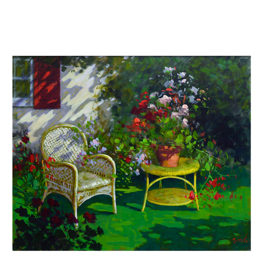 In Giardino - Dipinto ad olio su tela