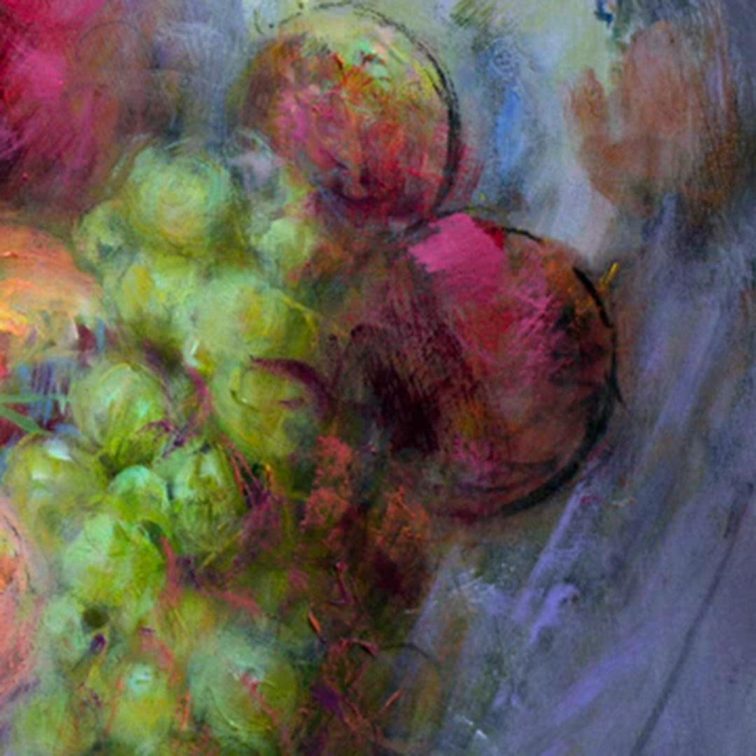 Natura Morta con Fiori Rossi - Oil Painting on Canvas