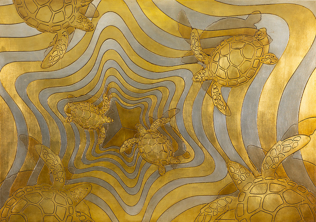 Tartarughe - Incised Wood Panel