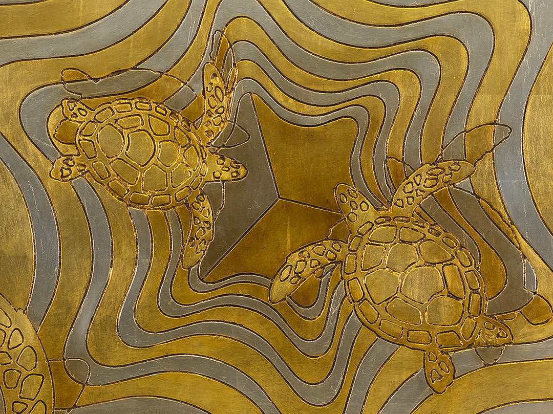 Tartarughe - Incised Wood Panel