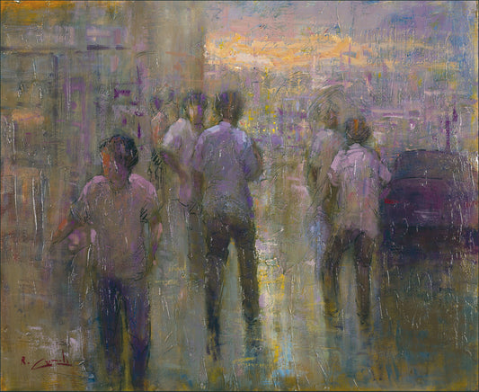 "In Città (2009)" Oil Painting on Canvas by Renato Criscuolo