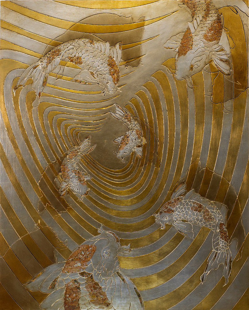 Fluctus - Incised Wood Panel