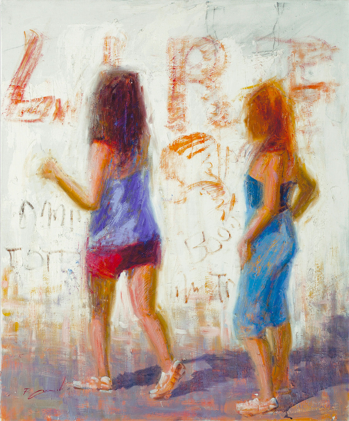 Le Due Amiche - Oil Painting on Canvas
