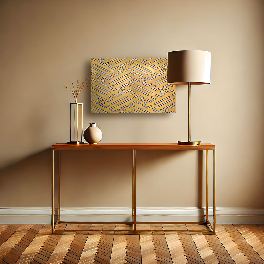 Percorso Magnetico - Incised Wood Panel